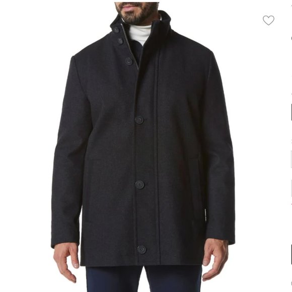 ANDREW MARC NEW YORK Men's Coyle Melton Wool Car Coat XXL - Charcoal Grey NWT